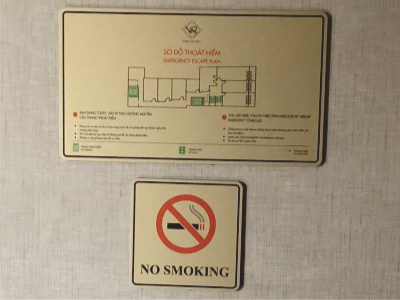 Bảng Alu Nhũ Vàng In UV - Sơ Đồ Thoát Hiểm